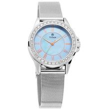 Titan Sky Blue Dial Analog Watch For Women- 9798SM04