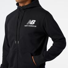 New Balance Essentials Stacked Full Zip Hoodie - MJ03558 BK