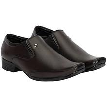 Kraasa Men's Black Leather Formal Shoes