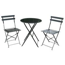 Gardenline Folding Bistro Table And 2 Chairs (3 pcs Set)-Grey