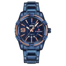 NaviForce Luxury Stainless Steel Sport Watch For Men(Blue Gold)-NF9117M