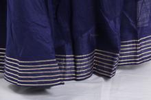 Navy Blue Solid Bordered Design Skirt For Women by Paislei