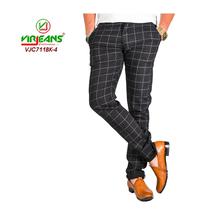 Virjeans Stretchable Cotton Check Black Chinos Pant for Men (VJC 715) 4