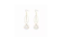 White Shell Circle Casual Drop Earrings For Women