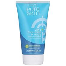 Blue Oriflame Sweden Pure Skin 2 in 1 face wash & scrub 150g