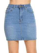 Blue Wash Mini Denim Skirt For Women