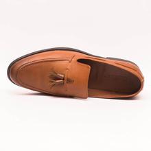 Caliber Shoes Tan Brown Tassel Slip On Formal Shoes For Men - ( 544 C )
