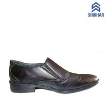 Shikhar Slip On  Wingtop Leather Shoes For Men (33027)- Black