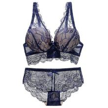 Fashion Lace Hollow Out Bralette Underwear Panty Set Women