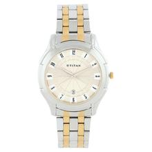 Titan Brass Case Champagne Dial Analog Watch for Men 1558BM04