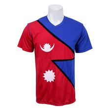 Nepal Flag Printed Men's Blue Red Tshirt