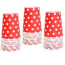 Red/White Polka Dotted Disposable Party Drinking Cups (30 Pieces)
