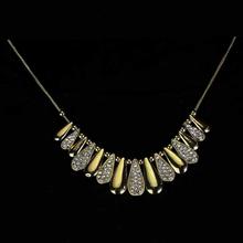 White/Golden Stone Embellished Bunched Necklace For Women