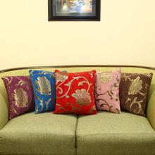 Pack of 5 Floral Pattern Velvet Cushion Cover