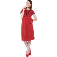 Nine Maternity Red Nursing Dress-(DRACA15-5204)