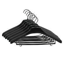 Black Solid Plastic Coat Clip Hanger Set- 12 Pcs