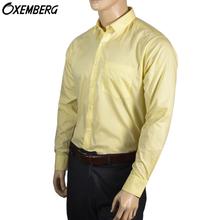 Oxemberg Solid Yellow Slim Fit Shirt For Men