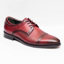 Kapadaa: Gallant Gears Wine Red Leather Lace up Formal Shoes for Men – (833-2)