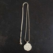 Round Textured Sterling Silver Pendant With Chain For Women (92.5% Silver) - 3.3g + 3.8g - PBK-ICB