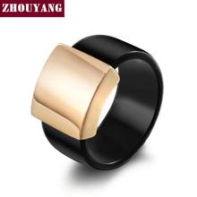 Top Quality Fashion Smooth Metal Rose Gold Color Ring Full Sizes