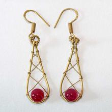 Golden/Pink Stoned Earrings For Women