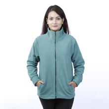 Petrol Blue Front Zippered Polar Fleece Jacket-MJK1076