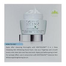 Lotus Herbals White Glow Skin Whitening and Brightening Nourishing Night Creme, 40g