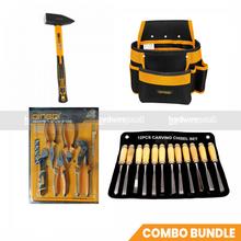 Combo Deal of Tool Bag, Carving Chisel Set, Mechanist Hammer and Pliers Tool Set