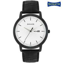 Sonata  White Dial Analog Watch For Men - 77082Sl02