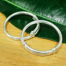 Set Of 2 Silver Solid Design Bangle For Kids - 16.7G