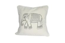 White Elephant Printed Cushion With Cover