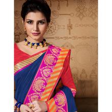 Stylee Lifestyle Navy Blue Banarasi Silk Jacquard Saree - 2125