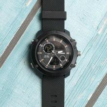 Piaoma Black Analog Rubber Strap Sports Watch For Men