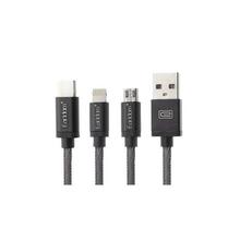 Earldom  KS885 3-in-1 8-Pin/Micro-USB/Type C To USB 2.0 Data Sync/Charging Cable (120cm)