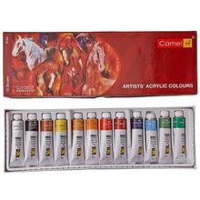 Camel Artist Acrylic Color Paint Set of 9 ML Tube in 12 Shades  (Set of 12, Multicolor)