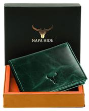 NAPA HIDE® by WildHorn Nepal Genuine Leather RFID Protected Cardholder for Men( NPH Green Crunch )