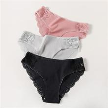 Cotton Panty 3Pcs/lot Solid Women's Panties Comfort