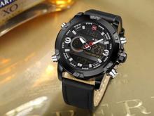 NaviForce NF9097 Digital/Analog Dual Time Luxury Watch For Men- Black/White