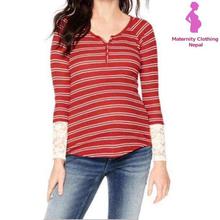 Striped Maternity T-Shirt For Women