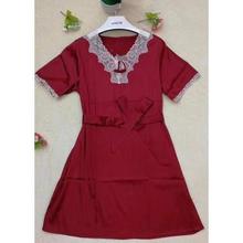 Maroon Satin Silk Nightwear Robe For Women