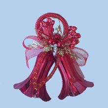 2 Pcs Red Flower Christmas Decoration Bell N23