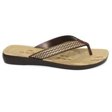 aeroblu Brown/Beige Casual V-Strap Slippers For Women - SW14