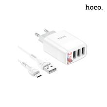 HOCO Easy Charge 3-Port Digital Display Charger Set Micro C93A