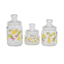 Luminarc  Pack Of 3 Air Tight Glass Jar- Multicolored