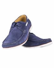 Shikhar Men's Blue Lace Up Moccasin