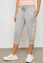 Adidas Grey Essentials Linear 3/4 Sweatpants For Women - CZ5736