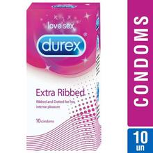 Durex Extra Ribbed Condoms - Pack of 10