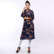 Blue Abstract Printed Kurti For Women