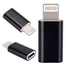 Black Metal Shell Apple Lightning Micro USB to Lightning Adapter For iPhone