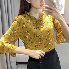 2019 New Summer Spring Blouse Women Tops Floral Print Shirts